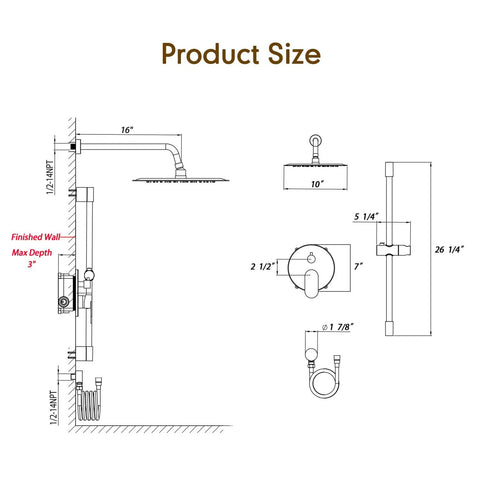 Top Shelf Shower System With Glide Rail Faucet Set And Roomy 10 Inch Rainfall Head Slick Matte Black Finish For Rock Solid Bathroom Upgrades And Precision Balance Control