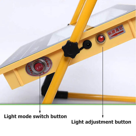 Spot Lighting Portable Led Lights Rechargeable Work Flood Lights Water close-up of adjustable light mode switch and buttons.