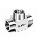Three Eighths NPT Stainless Steel Tee Fitting 304 High Pressure Pipe Tee For Fluid And Air Lines, Female Inlets