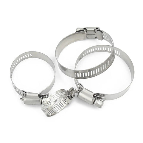 Straight Up 304 Stainless Steel Hose Clamps Adjustable Worm Drive Pipe Clips Corrosion Resistant Plumbing Gear For Water Lines And Shop Rigs Solid Grip Span Forty Sixty Three Millimeters