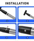Installation of Two Pack Black T Shaped Shovel Grip Handles, PVC Plastic Spade Replacement Grips for snow removal tools.