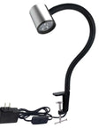 Led C Clamp Work Light With Flexible Gooseneck IP65 Waterproof 900 Lumen LED Lamp, shown with power cord and plug