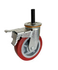 Four Inch Heavy Duty Swivel Caster Wheels Rolling Like Butter With Silent Polyurethane Treads Built To Last Dead Simple Brake Setup for furniture.