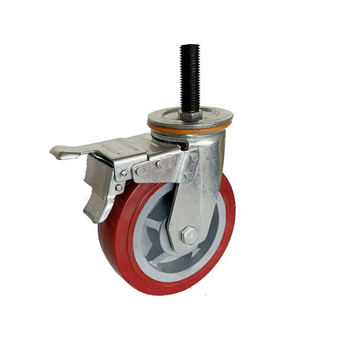 Four Inch Heavy Duty Swivel Caster Wheels Rolling Like Butter With Silent Polyurethane Treads Built To Last Dead Simple Brake Setup for furniture.