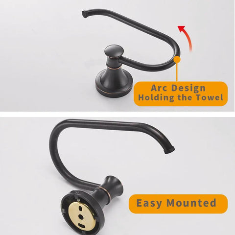 Oil Rubbed Bronze Wall Mounted Toilet Paper Holder with Rustproof Stainless Steel Hanger and Zinc Alloy Base showing arc design