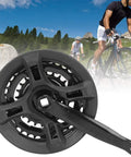 Beefy High Carbon Steel Mountain Bike Crankset 24-34-42T With Chain Guard shown with cyclists background