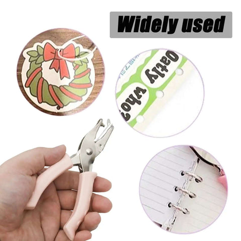 Hand holding Two Pack Mini Circle Hole Punches One Quarter Inch And One Eighth Inch for crafts, scrapbooking, and card making.