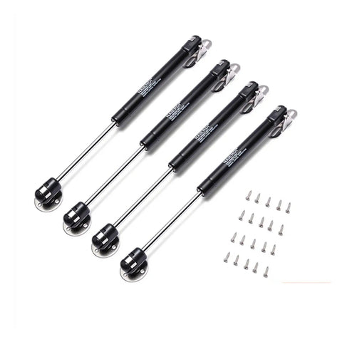 Four Pack Brass Core Gas Spring Hinge For Kitchen Cabinets, Hydraulic Door Lift Assist with mounting screws, white finish