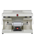 Heavy Duty 550W Dual Head Bench Grinder Delivering Rock Solid 2800 RPM Copper Motor Power With Built In Led Lighting For Gritty Shop Mods That Truly Crush It Daily, front view with LED and dual grinding wheels.