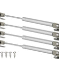 Heavy Duty Four Piece Gas Strut Cabinet Door Lift Support Kit With Pneumatic Rod Hydraulic Spring Hinges in silver