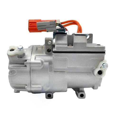 Direct Bolt On Electric AC Compressor Replacement For Tesla Model S ES34C 6007380-00-D side view with electrical connector.