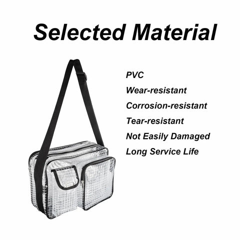 Slick Clear Anti Static Briefcase Featuring Multiple Pockets And Heavy Duty Pvc Build with durable PVC material and shoulder strap.