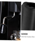 Close-up of Steam Wand Rubber Sleeve For Coffee Machine Accessories Kit With Pipe Insulation Tube And Elbow Cut Guide on machine.