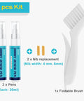 Grout Renewal Pen White Kit For Tile Gaps, Two 20ml Pens With Replacement Nibs And Cleaning Brush, Easy Touch Up Repair Marker