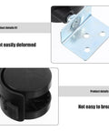 Heavy Duty 12 Pack Slick Rolling Furniture Casters With Locking Brake And L Shape Mount Durable Plastic Swivel Caster Wheels close-up detail of sturdy plastic wheel and iron mount