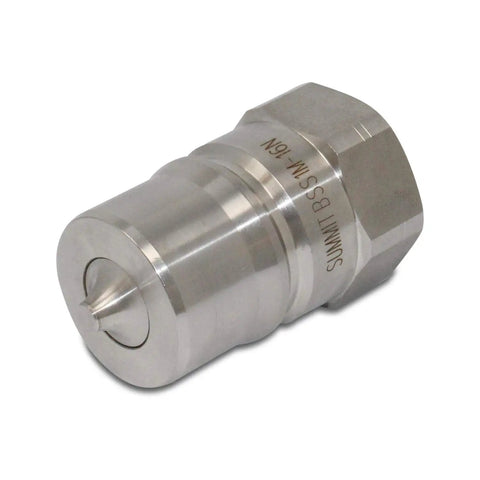 Heavy Duty One Inch Npt Stainless Steel Quick Disconnect Hydraulic Coupler Set Iso 7241 B showing durable design and precision tip.