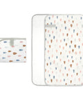 Portable Baby Changing Pad With Waterproof, Wipeable Surface For On The Go Parents in folded and open views with raindrop design