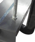 Close-up of 30-Inch Manual Sheet Metal Brake With 2 C-Clamps, shown with clamp detail, part of Portable Steel Bender Tool setup.