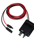 Weatherproof Solar Cable Entry Gland and Junction Box For RVs Boats And Vehicles Through Roof Pass Through With 10 Ft 10 AWG Solar Extension Cable And Easy Glue Or Screw Install No Fuss, showing cable and connectors.