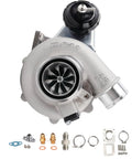 Dual V Band Turbocharger With 0.49 A R IWG T4 Adapter And 550 HP Rating With 9 Blade G Aero Billet Compressor Wheel