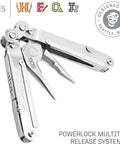 Powerlock Heavy Duty 18 Tool Multitool With Pliers, Scissors, Folding Knife, Screwdrivers, Quarter Inch Socket Driver