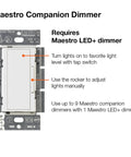 Image of Maestro Companion Multi Location Dimmer For Easy Multi Location Dimming Not For Standalone Use Requires Maestro Dimmer.