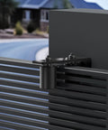2 Inch Black Heavy Duty Beefy Sliding Gate Rollers Set 2 Pack With L Rear Post Bracket Universal Adjustable Side Mount installed