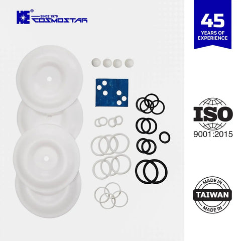All In One Replacement Kit For D0902 Three Eighths Inch Double Diaphragm Pump With O Rings Gaskets Diaphragms PTFE Seals And Replacement Balls For No Fuss High Performance And Reliability In Fluid Handling