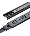 Heavy Duty 3 Way Cold Rolling Steel Drawer Slide Black Three Section Track Rail With Smooth Glide for drawers