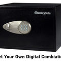 Home Safe With Shelf And Digital Keypad Large Safe For Laptop Documents Cash And Jewelry, bolt-down ready, black exterior