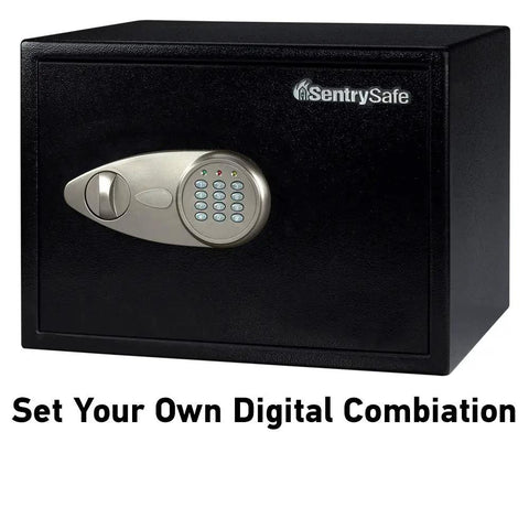 Home Safe With Shelf And Digital Keypad Large Safe For Laptop Documents Cash And Jewelry, bolt-down ready, black exterior