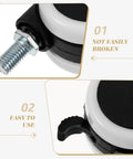 Close-up view of Beefy Heavy Duty Furniture Caster Wheels 4-Pack With Brakes, showing durable nylon and iron construction.