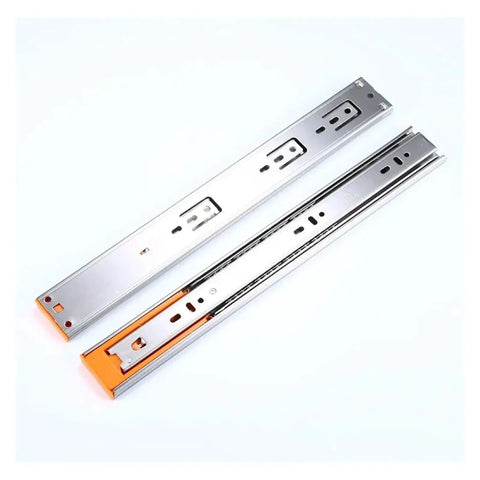 Heavy Duty Stainless Steel Drawer Slides Featuring Dang Smooth Soft Close System Over Three Section Full Extension Tracks side view