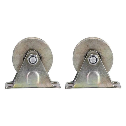 V Type Sliding Gate Rollers 2 Pack 2 Inch V Wheel Track Rail For Smooth Quiet Gate Sliding Easy Installation Durable Steel Bearings Fits Most Sliding Gate Systems