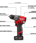 Light On Your Back 12V Brushless Cordless Drill Driver Set With Compact Frame For Tight Squeeze Spots Beefy Torque And Snappy Response Includes Fast Charger Rugged Carrying Case And Bits, showing detailed features and ergonomic grip.