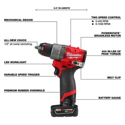 Light On Your Back 12V Brushless Cordless Drill Driver Set With Compact Frame For Tight Squeeze Spots Beefy Torque And Snappy Response Includes Fast Charger Rugged Carrying Case And Bits, showing detailed features and ergonomic grip.