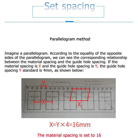 Automatic SMT SMD Component Counter With 50W Power LCD Display Zero Error Precision Fast Parts Counting For SMT Machines Pro Grade Electronics Manufacturing And Precision Mechanical Parts Processing showing spacing setup diagram