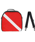 Scuba Regulator Bag With Full Padding, Double Lockable Zippers, And Adjustable Shoulder Strap, Big Carry On Case with dive flag pattern