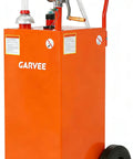 35 Gallon Fuel Caddy With Pump For Cars, Lawn Mowers, ATVs And Boats, Gasoline Diesel Storage Tank Orange with wheels