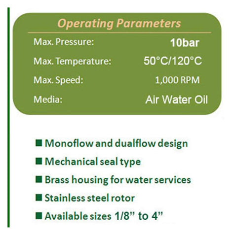 Brass Rotary Joint Swivel Connector Three Quarter Inch To One Quarter Inch Threaded Water Fitting Two Way Left Right Hand Pro Grade Heavy Duty Piping and Hydraulic System Connector For Oil Or Water Lines 50 To 120C operating parameters label