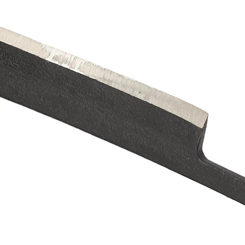 Close-up of the heavy-duty steel blade of the Straight Draw Knife Woodworking Shaving Tool for precision cutting.