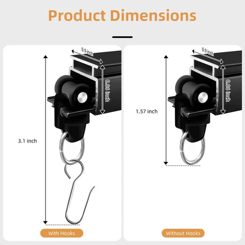 Heavy Duty Curtain Rail System For Ceiling Or Wall Mount Twelve Point Four Feet Thickened Upgraded Black With Hooks Tough As Nails Built To Last Durable Steel Track For Living Room Bathroom Study And Sliding Doors