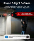 Outdoor Wireless Security Camera Kit, 4 Camera System, installed on house exterior, demonstrating security alert response at night