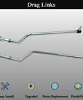 Beefy Adjustable Steering Drag Link Replacement For John Deere LA Series Tractors Left Right Crimped Construction Tie Rod Fits LA100 LA105 LA110 LA115 LA120 LA130 LA135 LA140 LA145 LA150 LA165 LA175 Replaces GY21250, pair