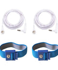 Must Have Grounding Blue Wristband Set For Healthy Earthing With Two Straight Cords 16 Ft Full Length Includes Two Wristbands Simple Solution
