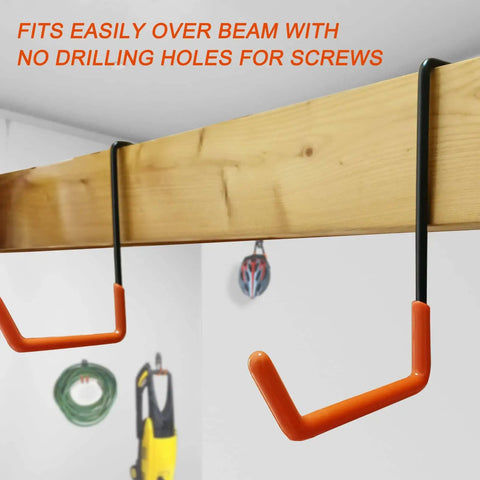 Heavy Duty Rafter Hook Set With Non Slip Coating Six Pack For Garage Organization Of Ladders Bikes Ropes And More S Hooks to Store Gear