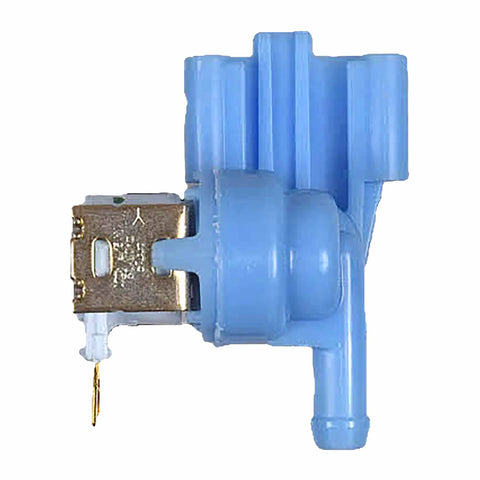 5304525044 Water Inlet Valve For Dishwashers OEM Replacement Part Replaces 5304521660 shown in blue plastic and metal construction