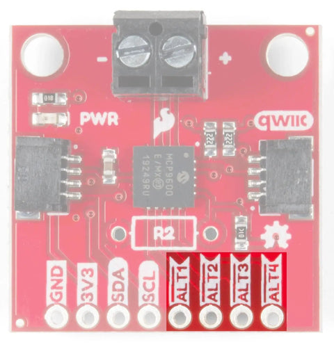 Qwiic Thermocouple Amplifier With MCP9600 For K Type Thermocouples Dual Temp Reads And Four Programmable Alerts on red circuit board