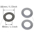 Beefed Up Thrust Needle Roller Bearing with Two Washers for Industrial Equipment Automotive Robots ID 80mm OD 105mm 4mm Chromium Steel