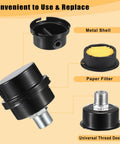 Air Compressor Silencer With Built In Filter And Intake Filter Replacement, components including metal shell and paper filter